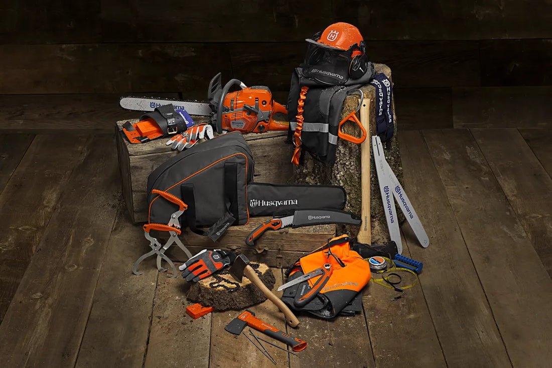 Husqvarna Chainsaw carry cases, bar covers, chains, files and depth gauges.