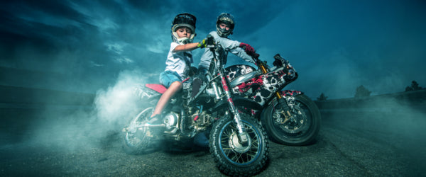 Fathers Day Gifts Father and son on motorbike
