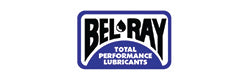 Bel-Ray logo with "BEL-RAY" in bold black letters, a drop icon in the center, and "TOTAL PERFORMANCE LUBRICANTS" written below in white on a blue background.
