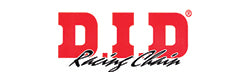 Logo featuring large red letters "D.I.D" with "Racing Chain" written in black script underneath on a white background.