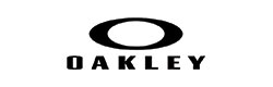 The Oakley logo features a stylized black "O" above the word "OAKLEY" in bold, black, uppercase letters. The design is simple and modern.