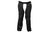 The Husqvarna Lifestyle Chaps by Husqvarna are a pair of black, leg-only pants designed without an inseam crotch area, making them ideal for layering or technical purposes. Featuring an intact waistband and smooth, durable fabric, they offer excellent versatility for those seeking reliable lifestyle chaps.