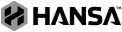 Black and white logo featuring a stylized "H" design on the left and the word "HANSA" in bold letters on the right.
