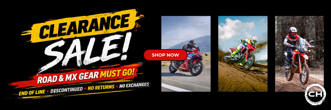 clearance road and motocross gear