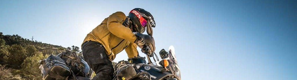 Adventure Rider adventure motorcycle gear on a yamaha motorcycle