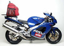 Image showing a Ventura EVO-12 Bike-Pack Kit for Aprilia RSV Mille (00-03) with three components: EVO-12 pack, Evo-Rack mounted on the motorcycle, and L-Bracket with screws, labeled as a generic image.