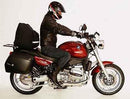 The image displays the BMW R 1100 R (97-00) Evo-Bike-Pack Kit by Ventura, featuring a sleek black EVO-12 Pack, an Evo-Rack fitted on a motorcycle, and an L-Bracket with bolts and screws. Bold red labels below each component ensure easy identification.
