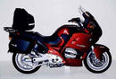 Image showing a Ventura EVO-12 Bike-Pack Kit for BMW R 1100 RT: includes a black EVO-12 pack, an Adjustable Pack-Rack Evo-Rack mounted on the bike, and a labeled image of a black L-bracket with screws.