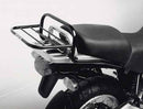 This image showcases a Ventura BMW R 1150 GS Bike-Pack Kit with three components: a black bag labeled "EVO-12 PACK," an Adjustable Pack-Rack, and an L-Bracket with screws, all displayed simply.
