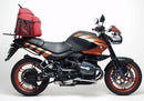 Ventura EVO-12 Bike-Pack Kit for BMW R 1150 R Rockster (03-04), includes black EVO-12 PACK bag, Adjustable Pack-Rack rear rack (EVO-RACK), and L-brackets with screws. Generic image shown.