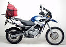 The Ventura EVO-12 Bike-Pack Kit for BMW F 650 GS Dakar Twin Spark (04-07) includes a black EVO-12 pack, Adjustable Pack-Rack EVO-rack mounted on the bike, and L-Brackets with screws, all shown in a generic image.
