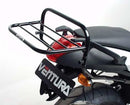 Image shows the Ventura EVO-12 Bike-Pack Kit for BMW K 1200 R (05-08, no factory rear carrier) with EVO-12 pack, adjustable Pack-Rack mounted on a motorcycle, and labeled "L-Bracket" with hardware. Generic image shown.