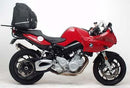 The Ventura EVO-12 Bike-Pack Kit for BMW F800 S (07-09) features a sleek black EVO-12 pack, an Evo-Rack for bike attachment, and an L-Bracket with hardware.