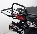The Ventura EVO-12 Bike-Pack Kit for BMW F800 S (07-09) features a sleek black EVO-12 pack, an Evo-Rack for bike attachment, and an L-Bracket with hardware.