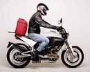 The EVO-12 Bike-Pack Kit for the Buell 1200 S1 Lightning by Ventura includes a black "EVO-12 PACK" bike pack, an adjustable Evo-Rack, and metal components labeled "L-BRACKET Generic Image.