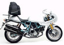 Image showing three components of the Ventura EVO-12 Bike-Pack Kit for Ducati 1000 Sport (06-09): the black EVO-12 Pack, a metal Evo-Rack mounted on a motorcycle, and an L-Bracket with screws. Generic image shown.