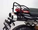 Ventura EVO-12 Bike-Pack Kit for Ducati 1100 EVO Hypermotard (10-12) includes a black bike pack, Evo-Rack mounted on a motorcycle, and an L-Bracket with hardware, each clearly labeled in the image.