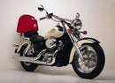 The Honda VT 750 C W Shadow ACE by Ventura comes with the EVO-12 Bike-Pack Kit featuring a sleek black bag labeled "EVO-12 Pack," an adjustable "Evo-Rack," and a sturdy "L-Bracket" with screws, all shown in a generic image.