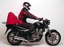 Image of the Ventura EVO-12 Bike-Pack Kit featuring three components: a sleek black and orange bike pack labeled "EVO-12 PACK," a sturdy Evo-Rack for easy mounting, and the "L-BRACKET" hardware, compatible with Honda CB 750 Nighthawk (90-02).