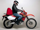 Image of the Ventura EVO-12 Bike-Pack Kit: highlights the sleek black EVO-12 pack with logo, an Adjustable Pack-Rack seamlessly fitted onto a Honda XR 650 R Y (2000), and a secure L-Bracket with screws as shown in a generic image.