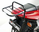 The image displays a bike-pack kit for the Honda CBR 600 F Sport (01-03) from Ventura, including an EVO-12 pack, Adjustable Pack-Rack, and L-bracket with screws. Each component is clearly labeled for easy identification.