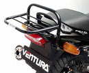 The sleek Ventura EVO-12 Bike-Pack Kit for the Honda CB 1100 SF 1 (2001) includes a compact black pack and durable metal Adjustable Pack-Rack with L-brackets, screws, and wrenches for easy installation, all presented against a crisp white background.