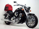 The product image for the Ventura Honda VTX 1800 (02-06) showcases three main parts: an EVO-12 Pack with orange accents, a black Evo-Rack, and an L-Bracket including screws.