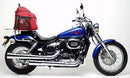 Image showing the Ventura EVO-12 Bike-Pack Kit for Honda VT 750 Shadow (01-02), featuring an EVO-12 pack, Adjustable Pack-Rack mounted on a motorcycle, and L-Bracket with screws labeled as a generic image.