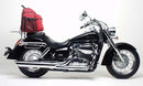 The image showcases the Ventura Evo-12 Bike-Pack Kit for the Honda VT 750 Shadow C4 (05-13), including a sleek black EVO-12 pack with a logo, versatile Sport-Rack, and L-Bracket. It features metal rods and screws for secure bike attachment.