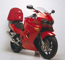 Image showcasing the Ventura EVO-12 Bike-Pack Kit for the Honda VFR 800 F1, W, X, Y (98-00), featuring a black pack with orange accents labeled "EVO-12 PACK," an "EVO-RACK" bike rack, and L-brackets with screws. This adjustable pack-rack is ideal for adventure enthusiasts.