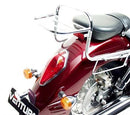 Image displays the Ventura EVO-12 Bike-Pack Kit with a black EVO-12 pack and Adjustable Pack-Rack on a bike seat of a Honda VTX 1300S (2006), next to an L-bracket with screws.