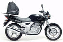 Image of the Ventura EVO-12 Bike-Pack Kit for Honda CBF 250 F (2004), featuring the "EVO-12 Pack" soft bag, an "EVO-Rack" bike rack, and essential metal parts with screws labeled as "L-Bracket," all displayed on a clean white background.
