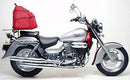 The Ventura EVO-12 Bike-Pack Kit for the Hyosung GV 250 Aquila (05-17) includes three components: a black EVO-12 pack with reflective details, an adjustable EVO-Rack, and an L-Bracket with screws.