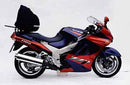Image of a Ventura EVO-12 Bike-Pack Kit for Kawasaki ZZR 1100 (93-01), featuring three components: a black EVO-12 pack with reflective strip, the versatile Evo-Rack, and an L-bracket with mounting hardware shown below.