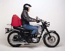 The Ventura EVO-12 Bike-Pack Kit for the Kawasaki W 650 (99-05) includes a black EVO-12 Pack, an innovative Top-Box Rack for easy attachment, and a sturdy L-Bracket with screws, all clearly labeled for hassle-free assembly.
