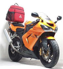 Image of the Ventura EVO-12 Bike-Pack Kit with an Adjustable Pack-Rack for Kawasaki ZX-10R (04-05). Includes an EVO-12 pack bag, EVO-Rack for secure attachment, and L-Bracket with fittings. Components are labeled separately on a white background.
