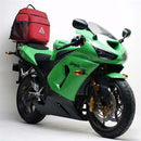 Image showcasing the Kawasaki ZX-6R 636 Bike-Pack Kit by Ventura, featuring an EVO-12 Pack and integrated Evo-Rack on a bike. The kit includes an L-Bracket with screws, all displayed in a dynamic and engaging generic image.