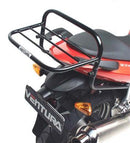 The Ventura EVO-12 Bike-Pack Kit for the Kawasaki Z 750S (2005) includes a sleek black EVO-12 pack, an efficient Evo-Rack, and a versatile L-bracket with screws.