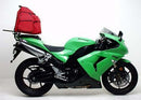 The Kawasaki ZX-10R 1000 (06-07) by Ventura includes a stylish black EVO-12 Bike-Pack with red accents, a multi-purpose Top-Box Rack, and L-Brackets with screws for secure mounting.