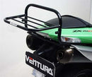 The Kawasaki ZX-10R 1000 (06-07) by Ventura includes a stylish black EVO-12 Bike-Pack with red accents, a multi-purpose Top-Box Rack, and L-Brackets with screws for secure mounting.