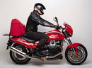 The Moto Guzzi 1000 V10 Centauro Sport (97-00) from Ventura includes a sleek black bike pack with logo, versatile Evo-Rack for your vehicle, and an L-Bracket with screws, ensuring seamless installation.