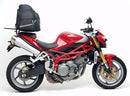 The image displays the Ventura EVO-12 Bike-Pack Kit for a Moto Morini 1200 Corsaro (05-06), featuring a black EVO-12 Pack with logo, an adjustable EVO-Rack elegantly mounted to a bike, and a high-quality L-Bracket with screws, all on a crisp white background.