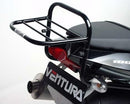 An image of the EVO-12 Bike-Pack Kit includes a zippered pack labeled "EVO-12 PACK," an Evo-Rack attached to a Ventura MZ 1000 S, SF (05) bike, and a generic L-Bracket with screws.
