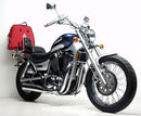 The Ventura EVO-12 Bike-Pack Kit for Suzuki VS 1400 GLP Intruder (96-06) includes a black EVO-12 pack, an Evo-Rack mounted on the motorcycle, and a generic image of an L-bracket with screws and hardware.