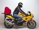 Image showing the Ventura EVO-12 Bike-Pack Kit for Suzuki SV 650S X - K2 (99-02), with EVO-12 pack, Evo-Rack on bike, L-bracket with screws (generic image). Also fits Sport-Rack and Adjustable Pack-Rack systems.