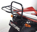 Ventura EVO-12 Bike-Pack Kit for Suzuki GSXR 1000 K3, K4 (03-04), shown with a black EVO-12 pack, Sport-Rack attached to the bike, and labeled L-Bracket with mounting hardware on a clean white background.