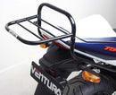 Ventura EVO-12 Bike-Pack Kit for Suzuki GSXR 750 K4, K5 (04-05) includes a black EVO-12 Pack, Evo-Rack metal rack, and labeled L-Bracket with screws—an adjustable pack-rack solution shown in this generic image.