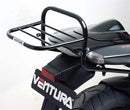 Image showing a Ventura EVO-12 Bike-Pack Kit for Suzuki GSXR 750 K6 K7 (06-07), with: an EVO-12 Pack (black bag), Evo-Rack (black rack on a motorcycle), and L-Bracket with screws. Generic image.