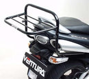 Image showing the Ventura EVO-12 Bike-Pack Kit for Suzuki GSR 600 (06-10), featuring an EVO-12-Pack (black storage bag), Evo-Rack Top-Box Rack, and L-bracket with screws; labeled as a generic image.