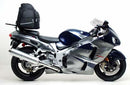 Ventura EVO-12 Bike-Pack Kit for Suzuki GSX 1300 R X - K7 Hayabusa (99-07): includes a black EVO-12 pack, Evo-Rack Top-Box Rack on bike, and generic L-Bracket with screws image.